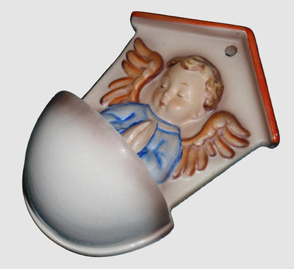 "White Angel Font" Goebel Hummel Holy Water Font #75 - Angelic Prayer (4-1/2")