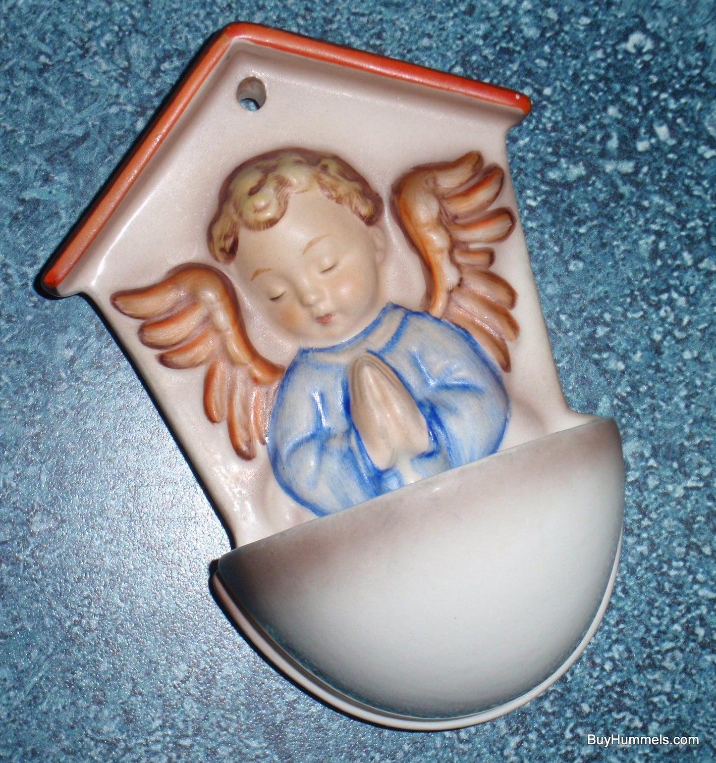 "White Angel Font" Goebel Hummel Holy Water Font #75 - Angelic Prayer (4-1/2")