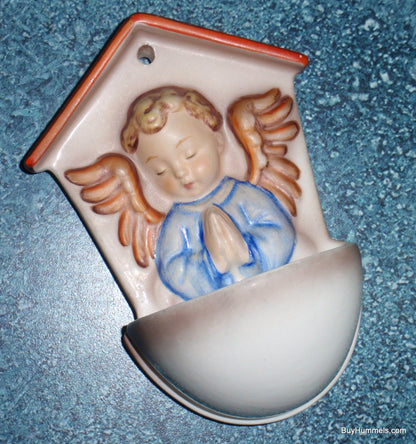 "White Angel Font" Goebel Hummel Holy Water Font #75 - Angelic Prayer (4-1/2")