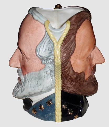 "The Civil War: Ulysses S. Grant & Robert E. Lee" Royal Doulton Character Jug D6698 (7")