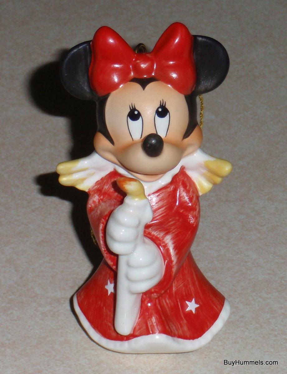 Goebel Minnie Mouse Heavenly Angel Ornament Red Dress Candle 17-355-01
