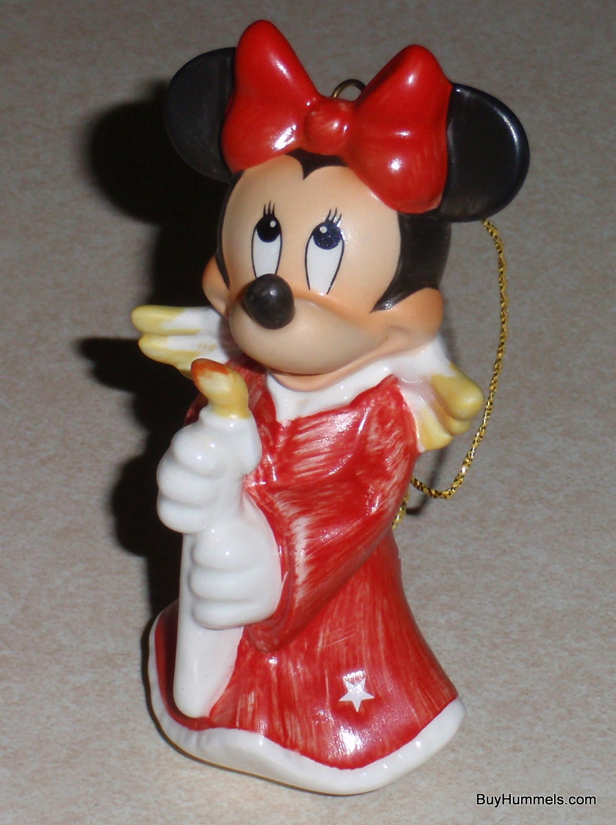 "Heavenly Angel" Minnie Mouse Goebel Ornament #17-355-01 - Red Dress & Candle