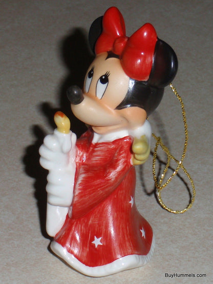 "Heavenly Angel" Minnie Mouse Goebel Ornament #17-355-01 - Red Dress & Candle