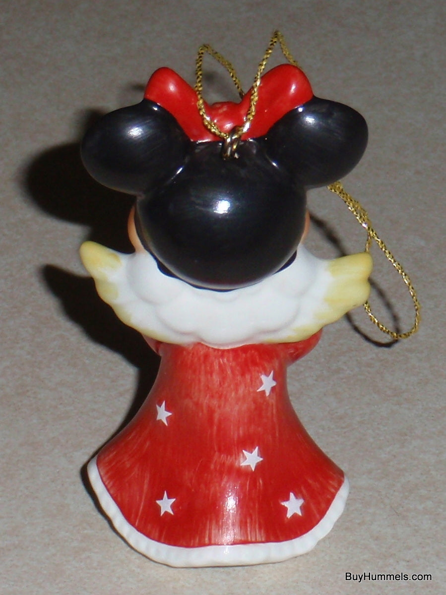 "Heavenly Angel" Minnie Mouse Goebel Ornament #17-355-01 - Red Dress & Candle