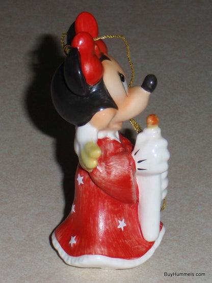 "Heavenly Angel" Minnie Mouse Goebel Ornament #17-355-01 - Red Dress & Candle