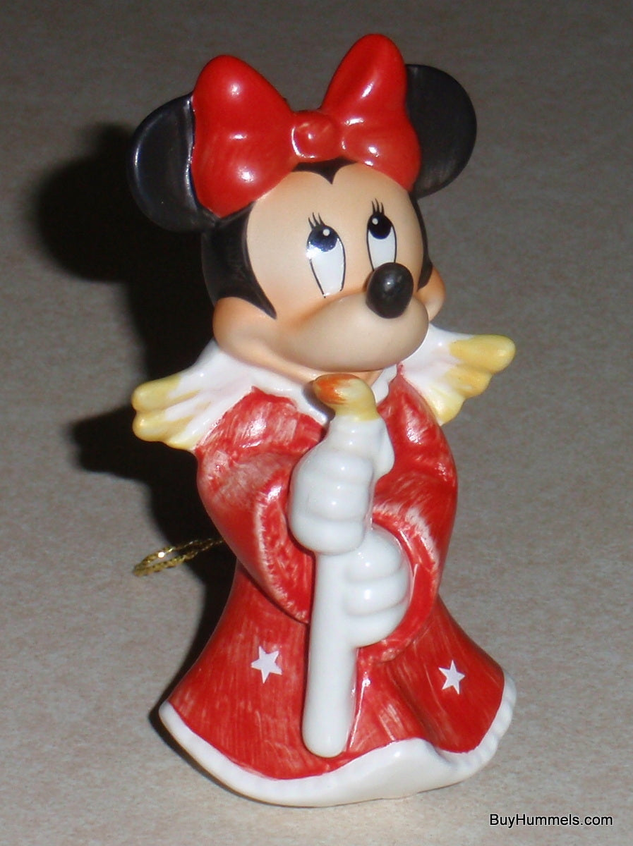 "Heavenly Angel" Minnie Mouse Goebel Ornament #17-355-01 - Red Dress & Candle