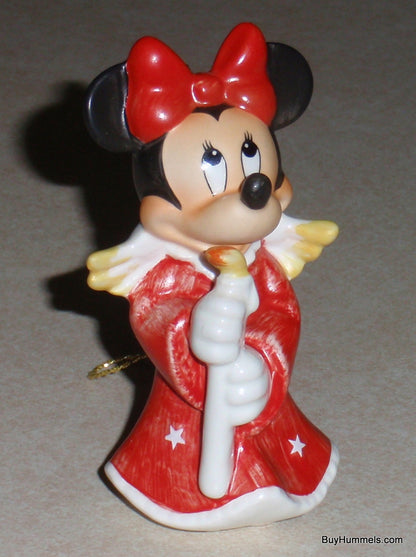 "Heavenly Angel" Minnie Mouse Goebel Ornament #17-355-01 - Red Dress & Candle