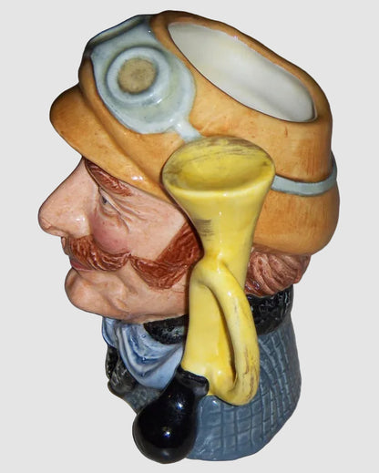Royal Doulton Veteran Motorist Character Jug D6637 Medium Vintage Retired Driving Goggles Car Horn Handle