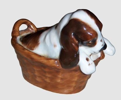 "Cocker Spaniel" Dog In Basket Royal Doulton Figurine HN2586 (2.5")