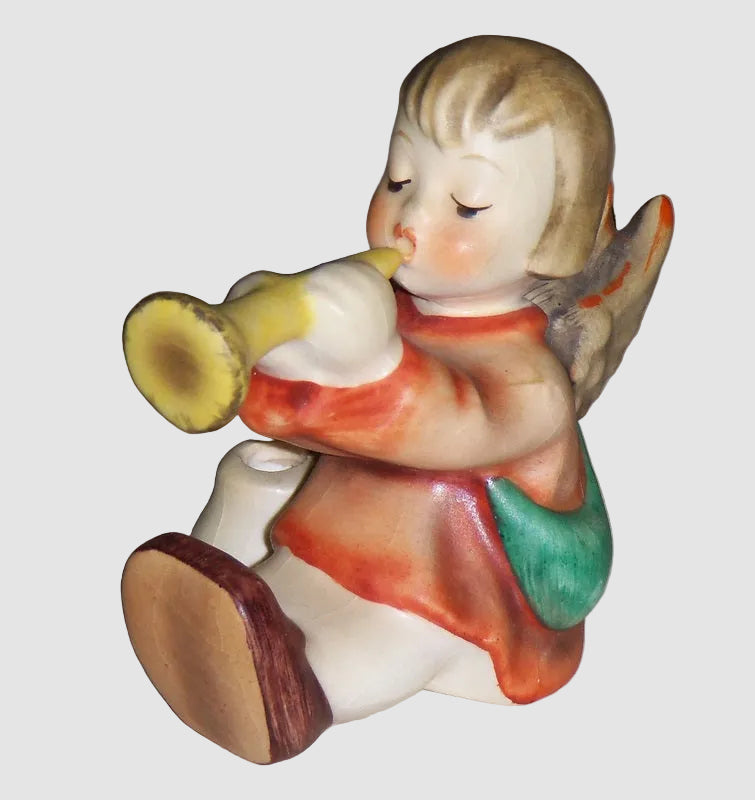 "Joyous News" Hummel Angel Figurine With Trumpet Candle Holder #40 (2.5" x 3")