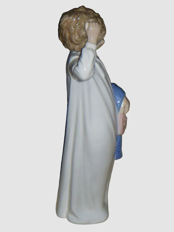 "Bedtime Boy" Lladro Nao Figurine #0232 - Boy Scratching His Head (10.75")