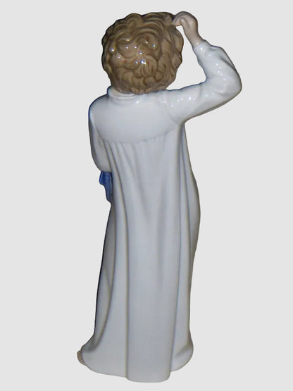 "Bedtime Boy" Lladro Nao Figurine #0232 - Boy Scratching His Head (10.75")