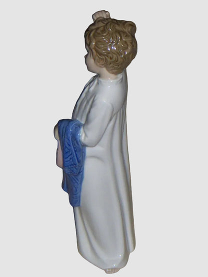 "Bedtime Boy" Lladro Nao Figurine #0232 - Boy Scratching His Head (10.75")