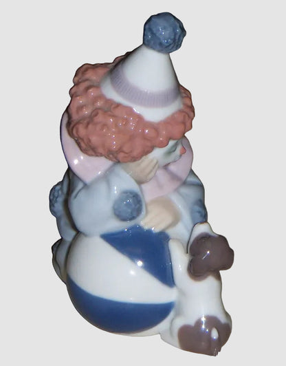 "Pierrot With Puppy & Ball" Lladro Daisa Figurine #5278 (5")