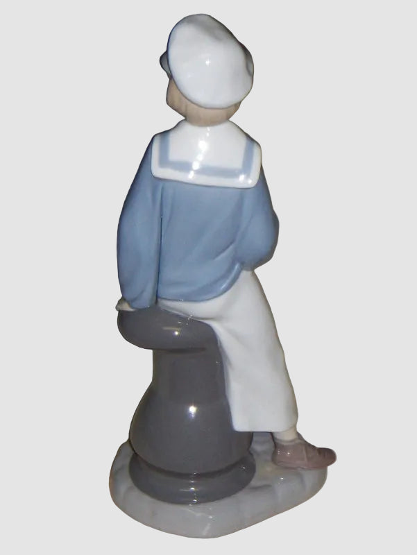 "Young Sailor" Lladro Daisa Figurine #4810 - Boy With Sailboat (9")