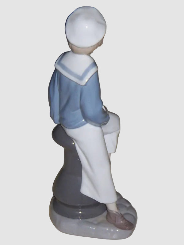 "Young Sailor" Lladro Daisa Figurine #4810 - Boy With Sailboat (9")