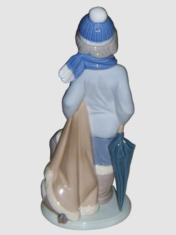 "Winter" Lladro Daisa Figurine #5220 - Boy With Dog (8")