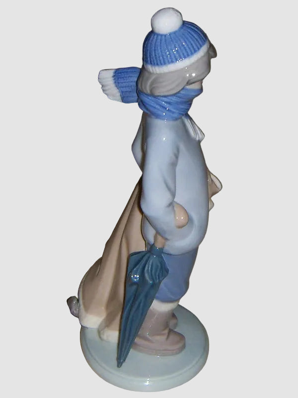 "Winter" Lladro Daisa Figurine #5220 - Boy With Dog (8")