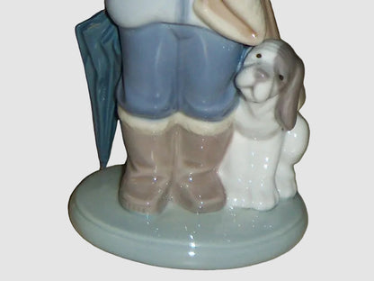 "Winter" Lladro Daisa Figurine #5220 - Boy With Dog (8")