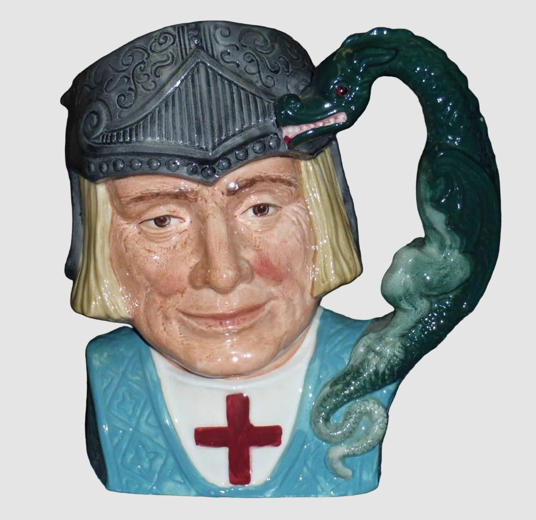 Large 7 inch Royal Doulton "St. George And The Dragon" Character Jug D6618 Vintage 1967 Excellent Condition