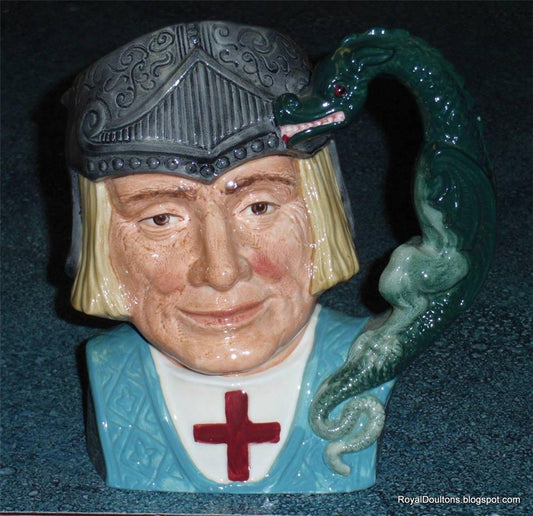 Large 7 inch Royal Doulton "St. George And The Dragon" Character Jug D6618 Vintage 1967 Excellent Condition