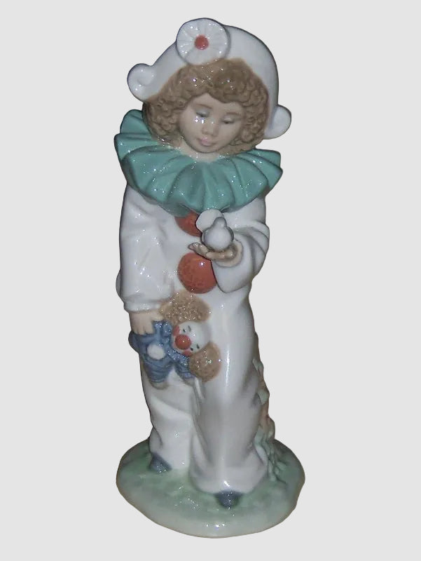 "A Bird In Hand" #1100 Pierrot Clown Girl With Dove Lladro Nao Figurine (8")