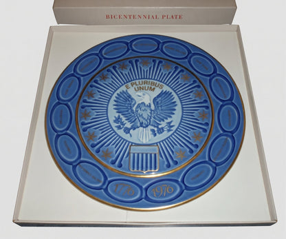 Bing and Grondahl Bicentennial Plate 1776 1976 American Eagle E Pluribus Unum 13 Colonies Vintage Copenhagen Porcelain Denmark With Box