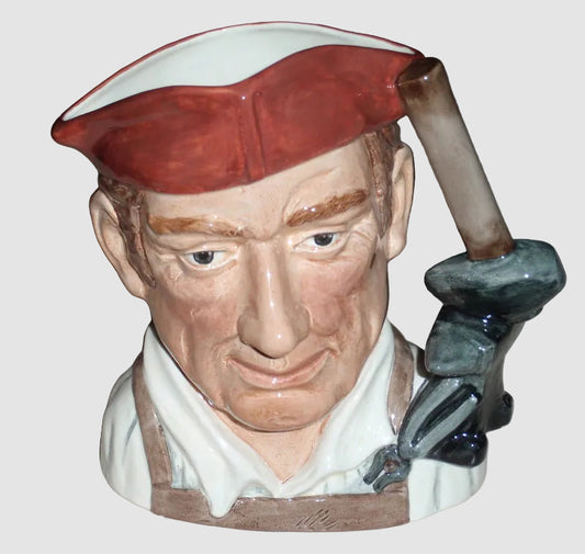 Royal Doulton Blacksmith Character Toby Jug D6571 Williamsburg Anvil Handle Occupations Max Henk Vintage England
