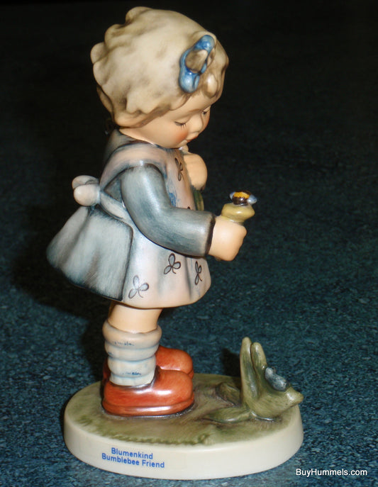 Goebel Hummel Figurine #1775 Bumblebee Friend - Young Girl with Flowers and Bee - 5.25 Inches Tall - TMK8 - Helmut Fischer Master Sculptor - Mint Condition