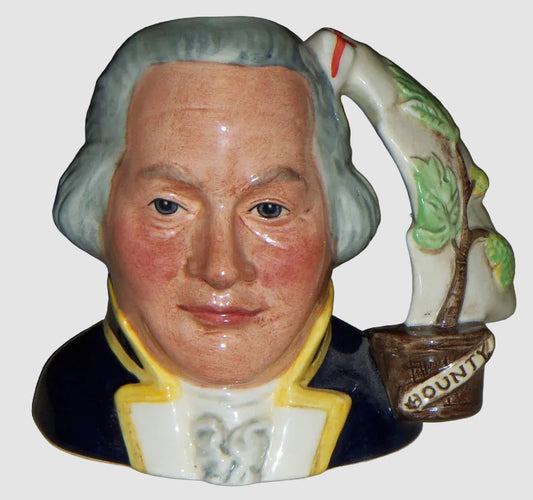 Royal Doulton Captain Bligh Character Jug D7074 Medium Mutiny on the Bounty Toby Jug Vintage England Porcelain Bone China