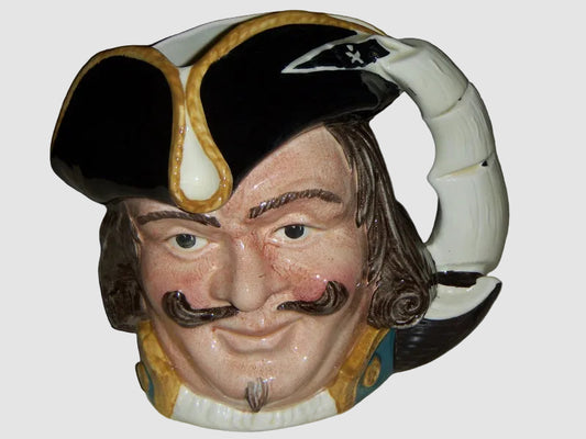 Royal Doulton Captain Henry Morgan Character Jug D6467 Large Pirate Ship Handle Toby Jug Vintage England Porcelain Bone China