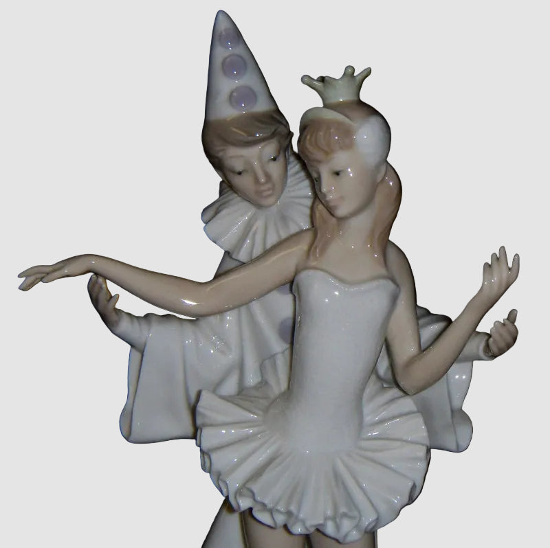 Lladro Carnival Couple Figurine 4882 Pierrot Ballerina Dancing Salvador Furio Vintage Spain