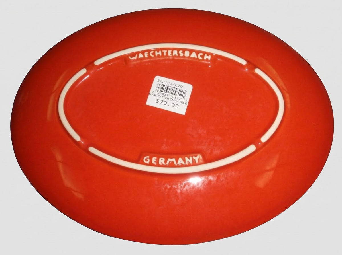 Waechtersbach Germany Red Christmas Tree Oval Platter (13")