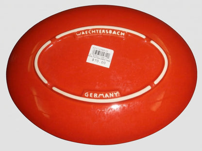 Waechtersbach Germany Red Christmas Tree Oval Platter (13")