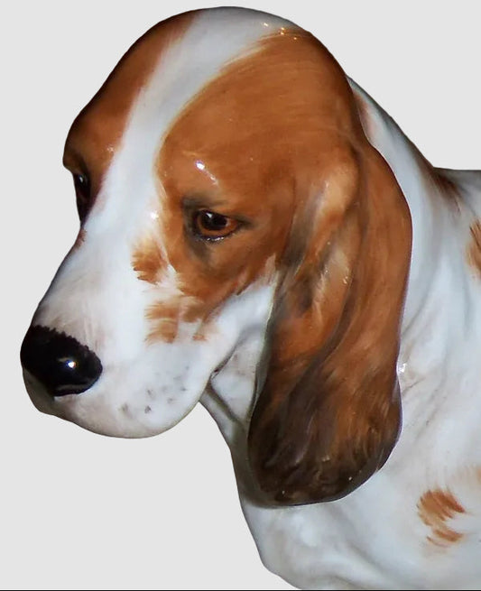 Royal Doulton Large Cocker Spaniel Dog Figurine HN 1002 Frederick Daws Vintage English Bone China Brown White Glossy Finish