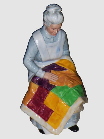 "Eventide" Royal Doulton Figurine HN 2814 - Grandmother Quilting (7.5")