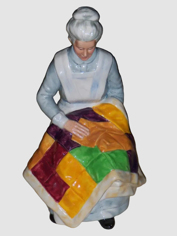 "Eventide" Royal Doulton Figurine HN 2814 - Grandmother Quilting (7.5")