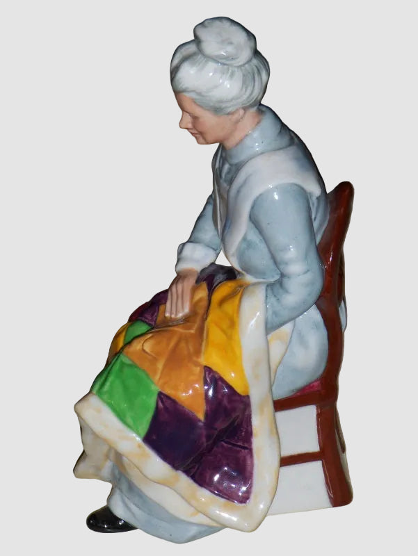 "Eventide" Royal Doulton Figurine HN 2814 - Grandmother Quilting (7.5")