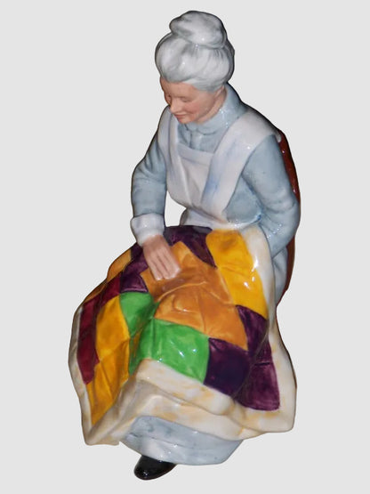 "Eventide" Royal Doulton Figurine HN 2814 - Grandmother Quilting (7.5")