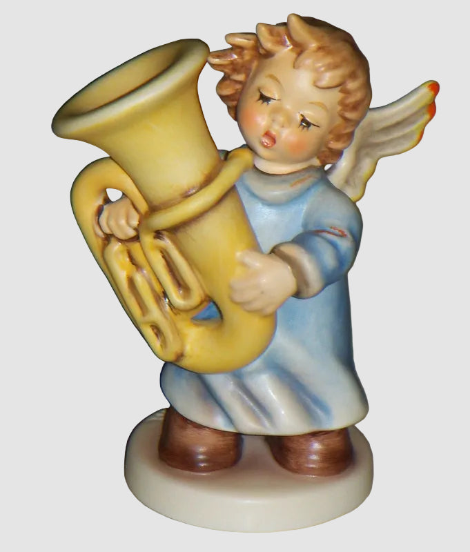 Goebel Hummel Heavenly Hubbub Angel Figurine 2096 P Tuba Music TMK 8 Vintage