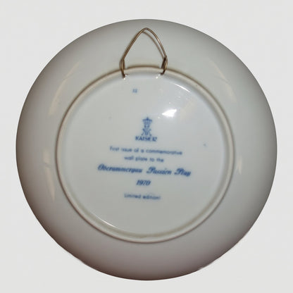 "Oberammergau Passion Play" 1970 Kaiser Flow Blue Plate (7.5")