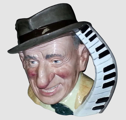 Royal Doulton Jimmy Durante Character Jug D6708 Celebrity Collection Piano Keys Toby Jug Vintage England Porcelain