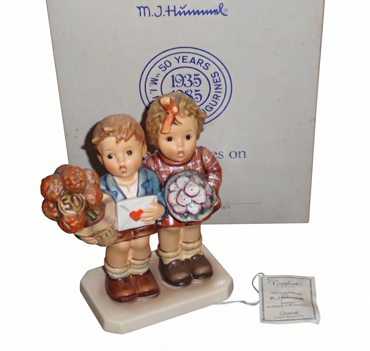 "Jubilee" 50th Anniversary Goebel Hummel Figurine #416 TMK6 Box & COA (6.25")