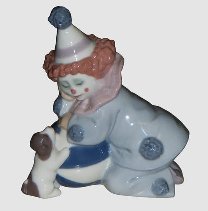 "Pierrot With Puppy & Ball" Lladro Daisa Figurine #5278 (5")