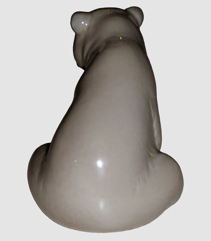 Lladro 1206 "Seated Bear" Figurine - Glossy Brown Bear (3.5")