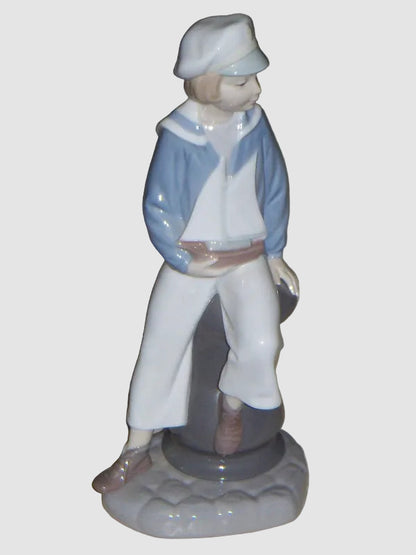 "Young Sailor" Lladro Daisa Figurine #4810 - Boy With Sailboat (9")
