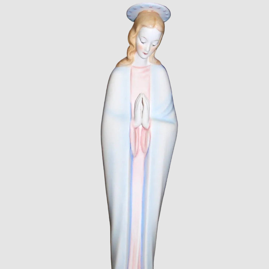 Goebel Hummel Madonna With Halo Figurine 45/I Reinhold Unger Mary Praying Madonna mit Heiligenschein Large Vintage Germany Porcelain