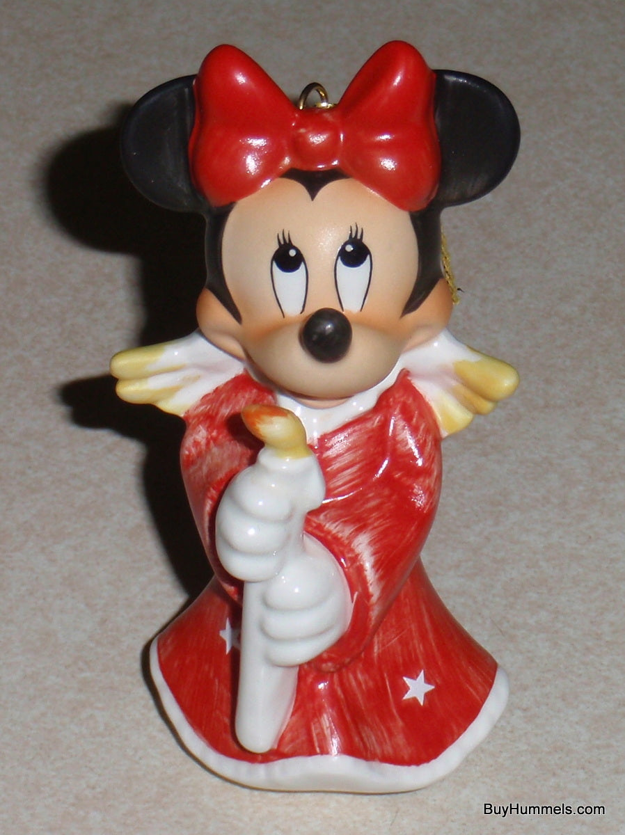 "Heavenly Angel" Minnie Mouse Goebel Ornament #17-355-01 - Red Dress & Candle