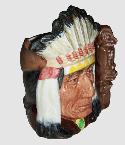 "North American Indian" Royal Doulton Character Toby Jug D6614 (4")