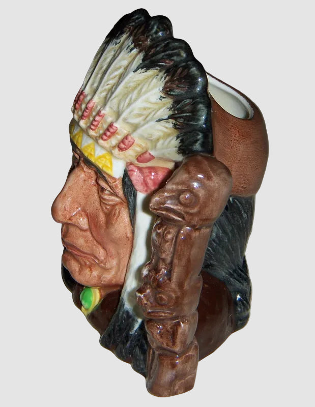 "North American Indian" Royal Doulton Character Toby Jug D6614 (4")